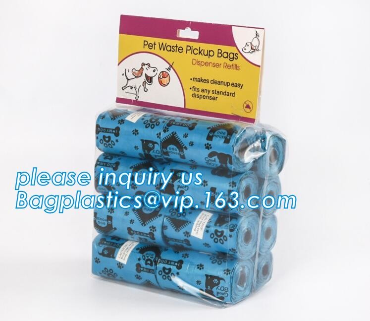 security factory sales biodegradable pet waste dog poop bag, Heavy Duty Custom Biodegradable PE Dog Poop Pet Waste Bags