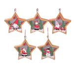 Christmas Glow ornaments Christmas tree Wooden hanging ornaments Santa Claus