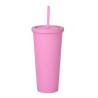 Buy cheap Colorful 450/650ml Candy Color Double Insulated Plastic Tumblers Acrylic Matte Tumbler With Straw Vacuum Sealed Insulation Splash Proof Design from wholesalers