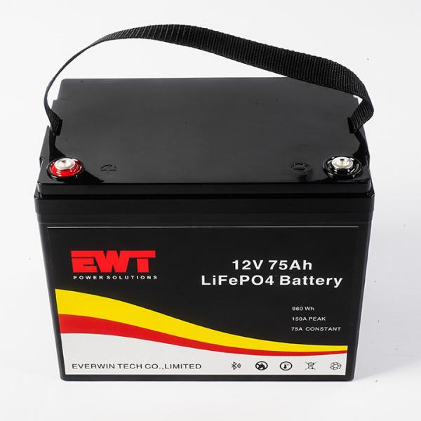 Charged 12V Lithium Iron Phosphate Battery LFR 75AH Electric Motorcycle Battery