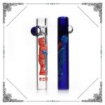 Decals Printed Glass Chillums Hand Smoking Pipes Mini 3 inches