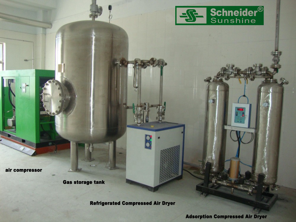Screw Air Compressor Refrigerated Air Dryer Highly Efficient Moisture Separation