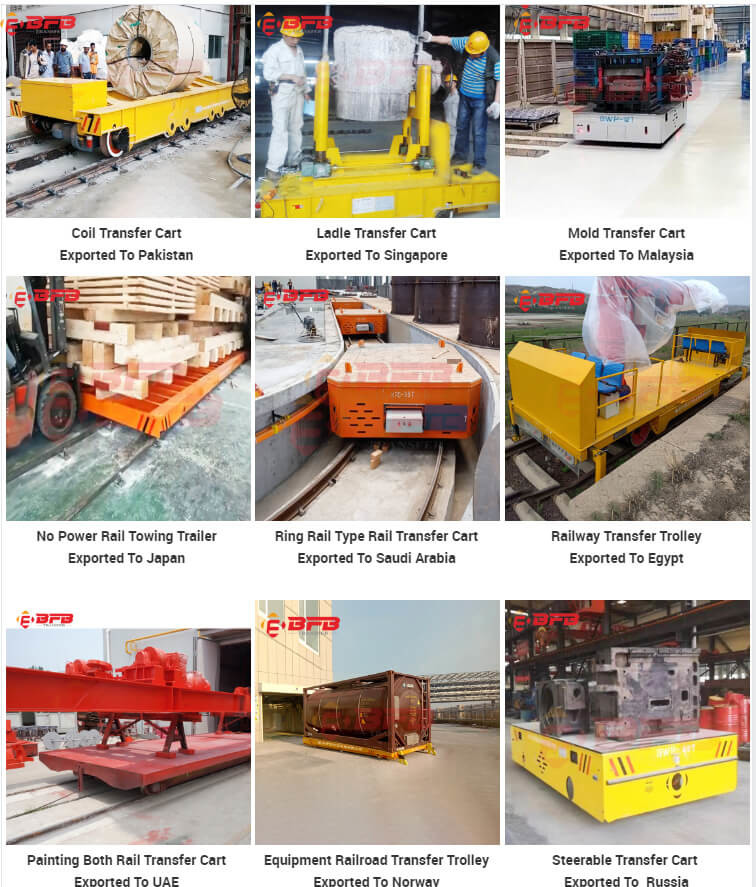 15T Steel Ladle Car Towable Industrial Trailers On Steel Rail