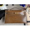 Buy cheap 22cm Crocodile Leather Handbags , Tobacco Leather Square Bag from wholesalers