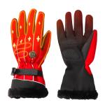 Winter Outdoor Riding 4000mAh Battery Heated Winter Gloves Red Heated Mittens