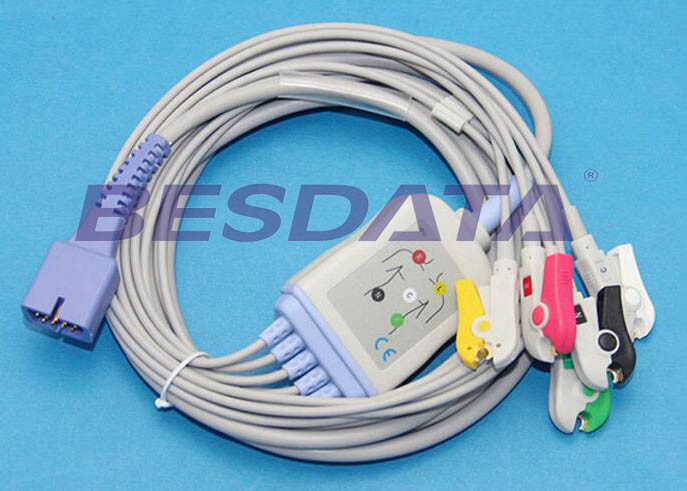 Disposable 5 Lead ECG Placement , ECG Lead Clips IEC / AHA Standard TP3010