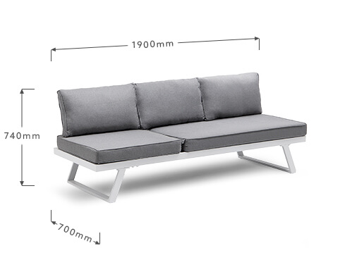 Aluminum Frame Patio Set AJUNION Modern Outdoor Furniture Daybed Sectional Lounge Set