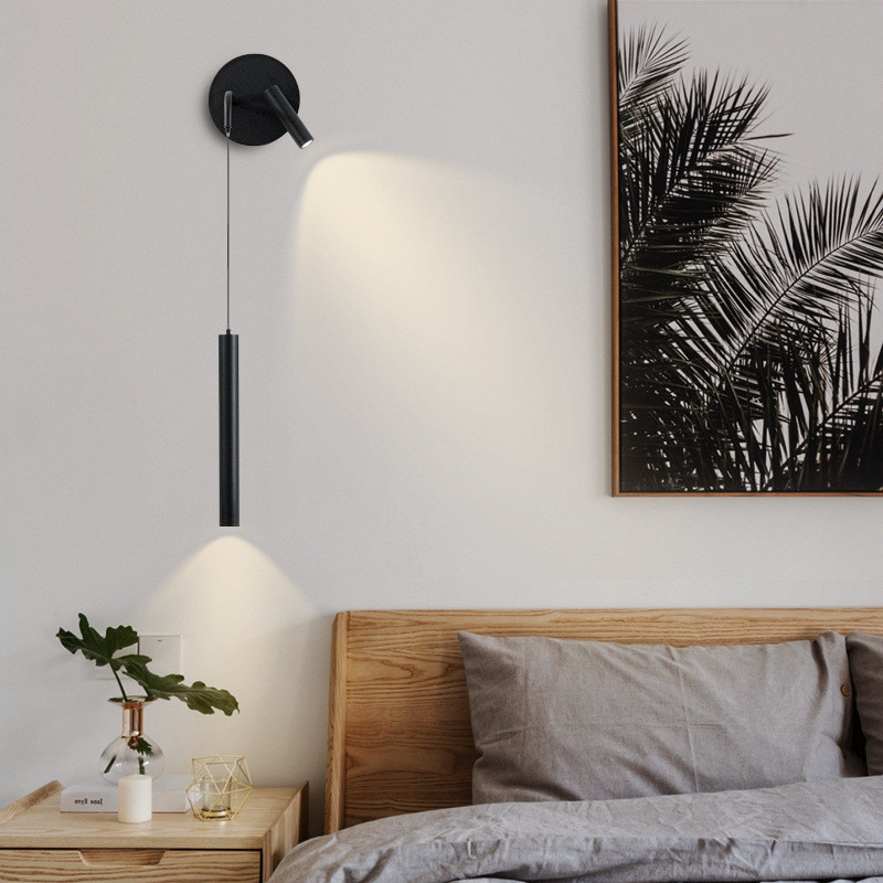 Bedside chandelier modern bedroom living room sofa background wall lamp pendant spotlight hotel villa Nordic atmosphere