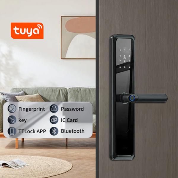 Buy cheap TTLock Smart Front Door Locks With Handle Anti Peep IC Card Fingerprint Password from wholesalers