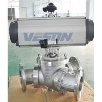 Buy cheap Y Type 135 Degree 3 Way Pneumatic Ball Valve With Pneumatic Actuator product