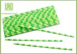 Eco - Friendly Bamboo Paper Straws , Birch Wood Design Green Decorative Paper