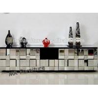 Buy cheap Muti Faceted Glass Mirror TV Stand , Beveled Full Mirrored Glass TV Unit product