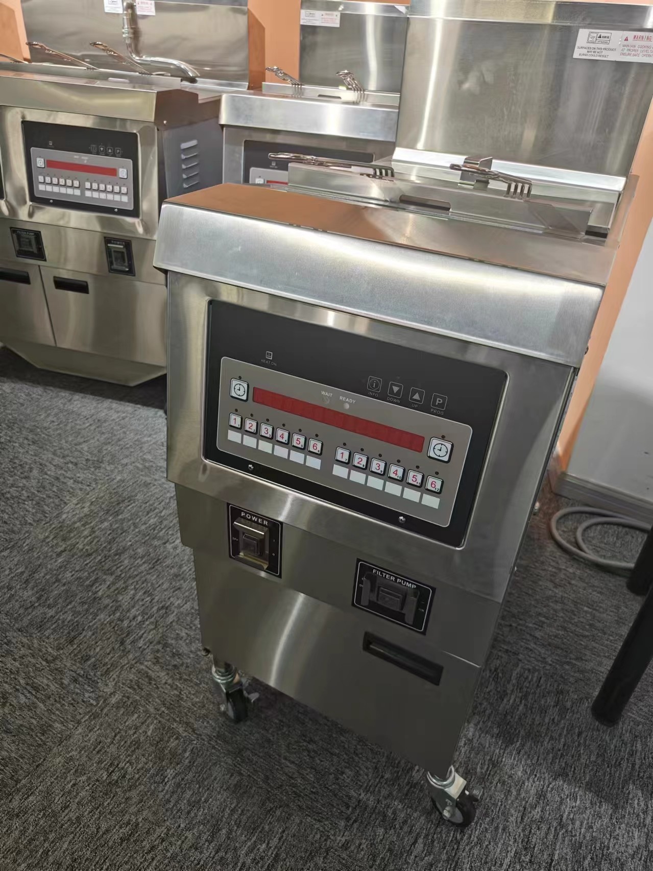 Electric Digital Computer Panel With Oil Filtration One Pot Two Baskets Open Deep Fryer