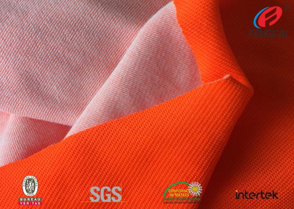 Quality Bright Red Polyester Fluorescent Material Fabric , High Visibility Uniform Fabric for sale