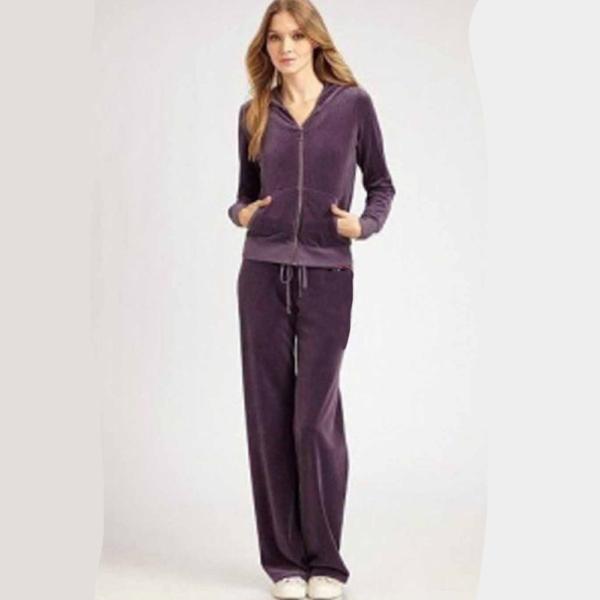 Custom top quality breathable print cotton fitness women velvet tracksuits