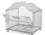 High Capacity Steel Pallet Box Stackable Foldable Metal Storage Cage Rolling