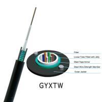 Buy cheap GYXTW central Loose Tube single mode optical fiber Cable Black Outer Sheath product