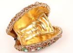 Full Crystal Glitter Clutch Bag , Bronze Clutch Bag For Dinner Party