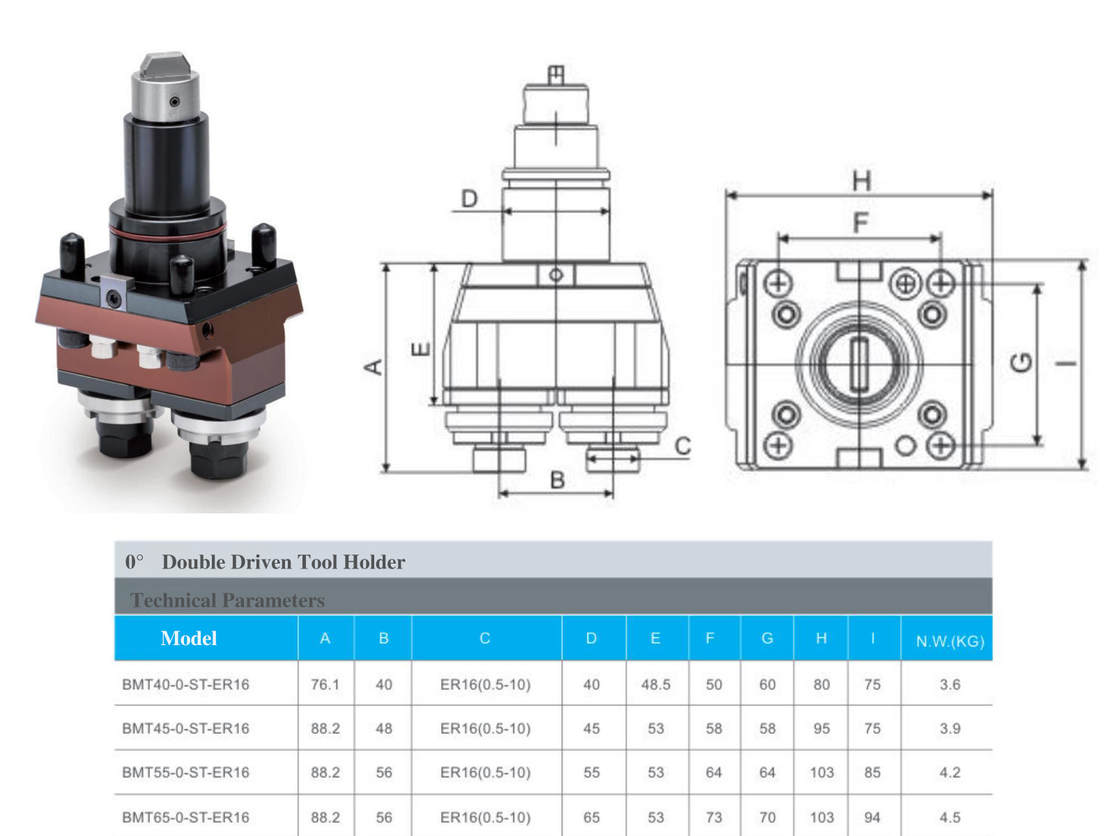 BMT High Accuracy Radial Live Tool Holder Lathe Live Tooling Holders