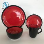 Food & Beverage Hotel Ceramic Scandinavian Dinnerware Set Black And Red