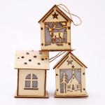 Wooden Christmas Snow House Decorations Christmas Tree Holiday Decorations