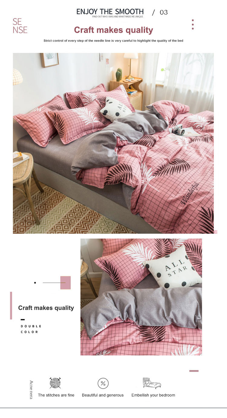 Supply 100% Polyester Fabric Luxury Duvet Cover Bedding Set with 2Pcs Pillow Case