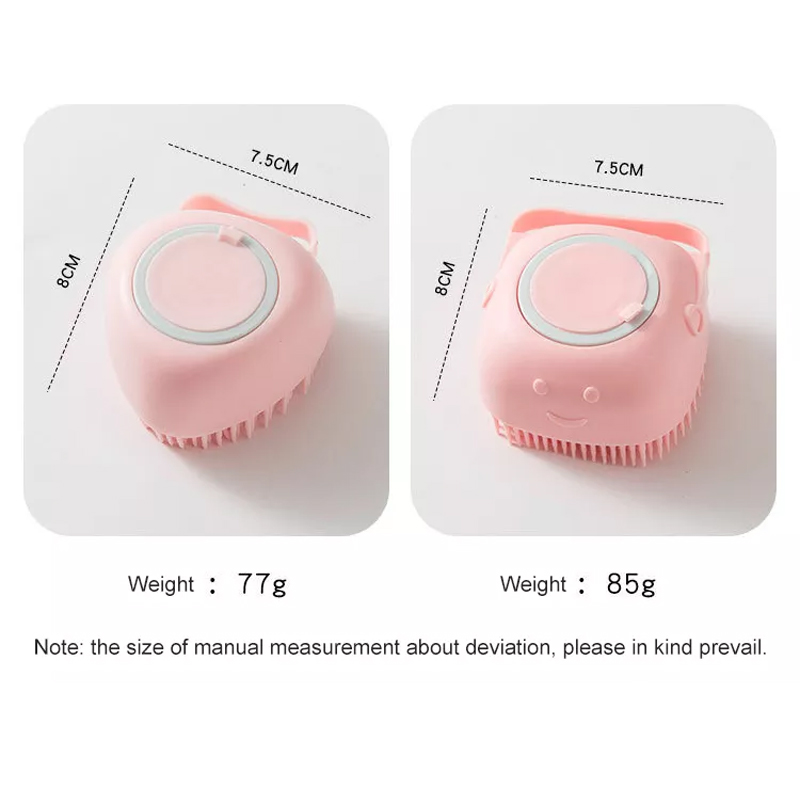 Blue Pink Shampoo Dispensing Brush Silicone Dog Bath Brush Custom