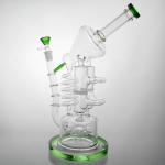 13 Inches Glass Water Pipe Recycler Percolator Bubbler Pipe 14.5mm Male Joint