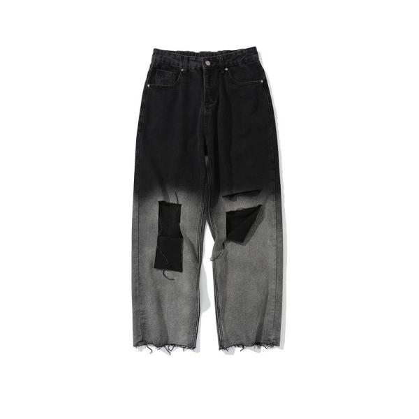 Buy cheap OEM MOQ 100pcs Black Ripped Jeans Fashion Men's Loose Pants Denim Manufacturer from wholesalers