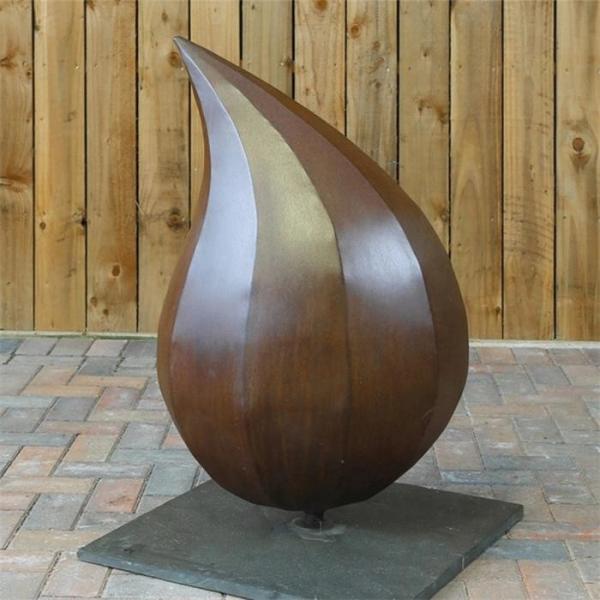 Buy cheap Teardrop Shape Corten Steel Sculpture Metal Art Statues 91.5cm Height from wholesalers