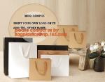 Print your own logo,fabric handles,side gusset,Custom size bottom brown grease