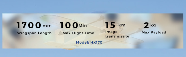 Long Range Industrial Inspection Drone UAV VTOL 2KG Payload 1700mm Wingspan