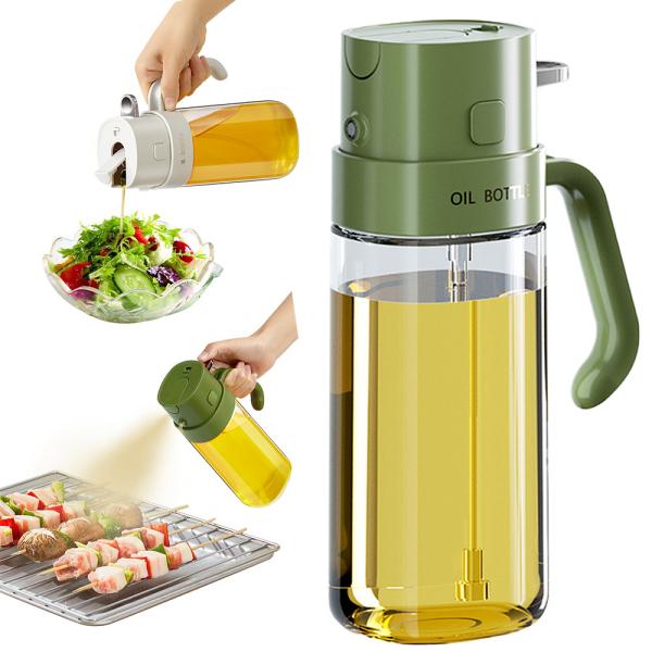 Buy cheap 2 In 1 Olive Oil Dispenser Bottle 550ml 19OZ Food-Grade Glass Oil Sprayer for Cooking from wholesalers