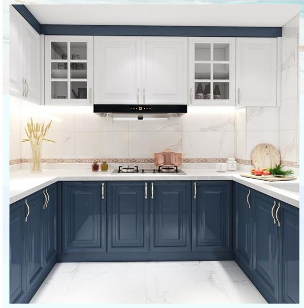 Buy cheap 150cm Navy Blue Modern Contemporary Kitchen Cabinets With Tall Cabinets from wholesalers