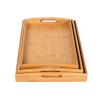 Buy cheap large bamboo wood serving trays set with handle from wholesalers