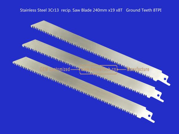 Buy cheap Stainless Steel 3Cr13 recip. Saw Blade 240mm x19x8T Ground Teeth 8TPI,Cutting Wood,Bamboo,Plastic,Frozen Me from wholesalers