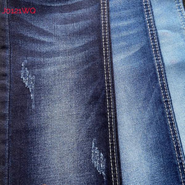 Buy cheap Women Jeans Fresh Stretch Denim Fabric With Clear Warp Slub Dark Blue Color from wholesalers