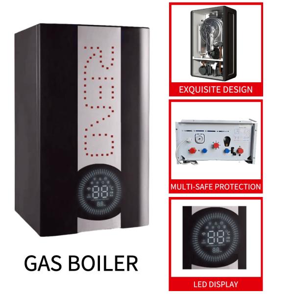 Buy cheap Black Gas Fired Condensing Boiler Wall Mounted Hot Water Boiler Copper Heat Exchanger from wholesalers
