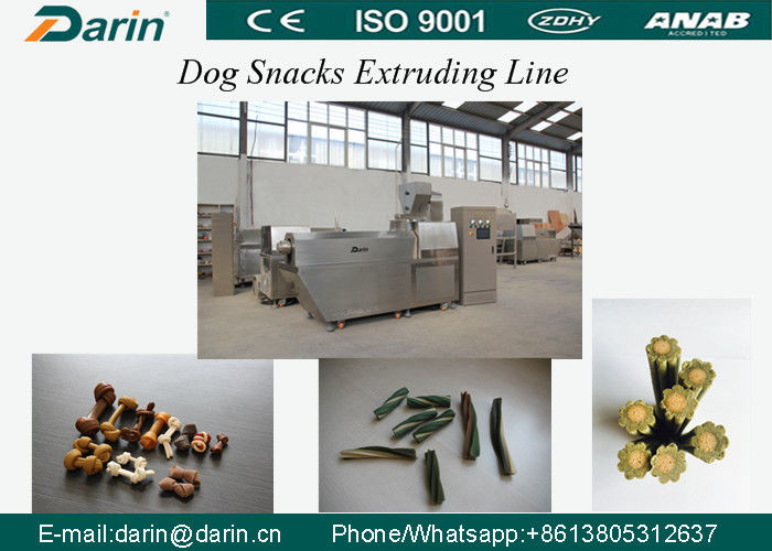 CE Approved Automatic Dog Food Extruder with Capacity 200-250kg , Pet Treats / Dog Chew Food Processing Line