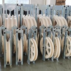 China Pulling Cable 508*75mm Five Nylon Wheels Pulley Rope Stringing Block on sale