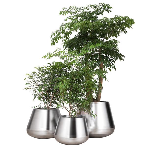 Buy cheap Diameter 55 65 70cm Cone Stainless Steel Planter Indoor Decorate from wholesalers