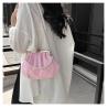 Buy cheap 2024 NEW RETRO FAIRY SOLID COLOR SMALL BAG WHITE HAND PEARL BAG WOMEN'S NET YARN INS SIMPLE CROSSBODY BAG from wholesalers