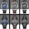 Buy cheap Skeleton Mechanical Waterproof Quartz Watch 45mm Dia Leather Strap Mens Watch from wholesalers
