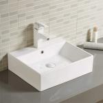 Integrated Square Counter Top Bathroom Sink 50cm Hand Wash Basin Anti Acid