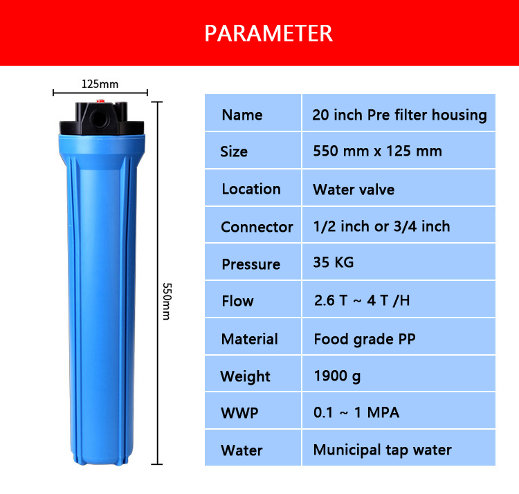 Transparent Filter Bottle Anti-Explosion Compression Resistance Water Filter Housing