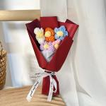 Valentine's Day Delight Mini Bouquet with Woolen Rose Puff Flower in Various