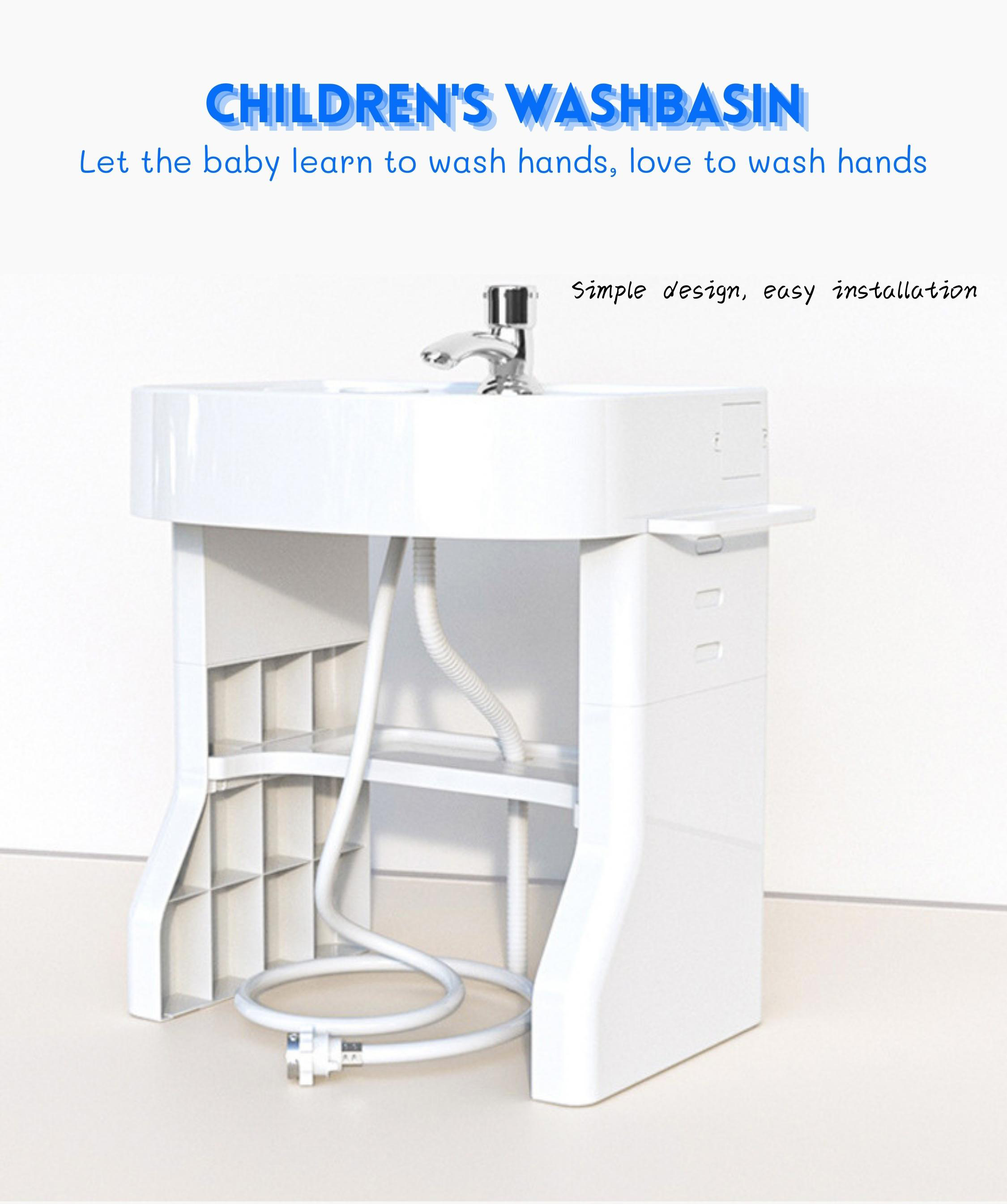 Customizable Standing Plastic Hand Wash Basin Bathroom Mini Basin For Children