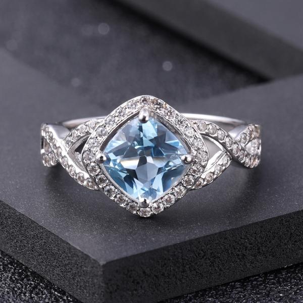 Buy cheap Cushion Lab Diamond Jewelry Lab Created Blue Diamond Engagement Rings from wholesalers