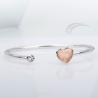 Buy cheap 925 Sterling Silver Meteorite Bracelets Heart Bangle Bracelet 10mm from wholesalers