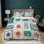 40 Fabric Count Christmas Decor Duvet Cover Santa Happy Gift 3D Digital Printing